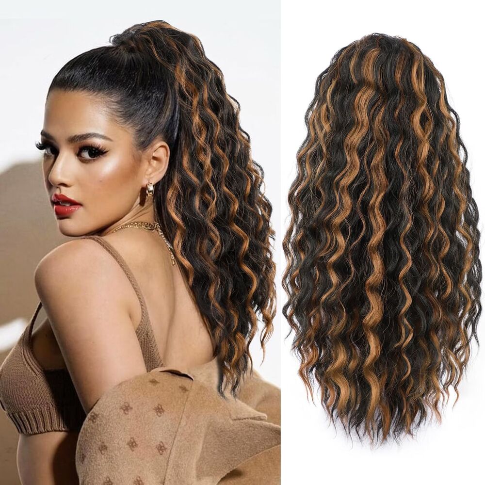 Curly Drawstring Ponytail Synthetic Hair Ponytail Extension, 18B-208H003
